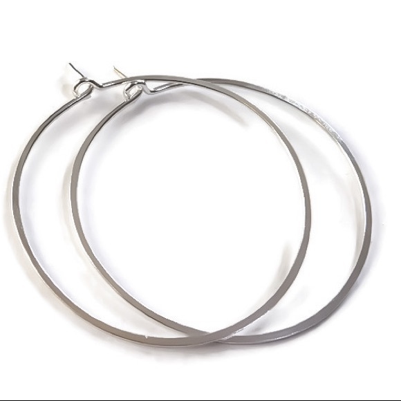 Medium/Mid Sized Classic Wire Hoop Earrings - Picture 4 of 14